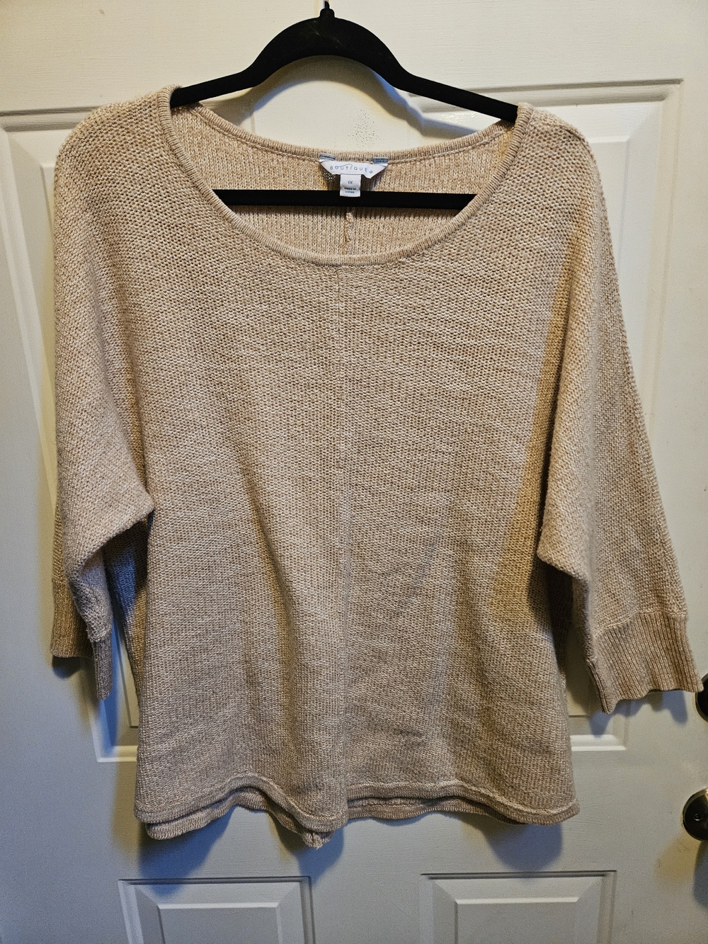 Boutique 9 Beige Scoop Neck Knit Sweater